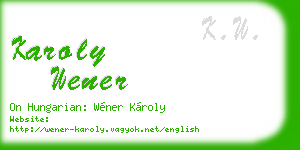 karoly wener business card